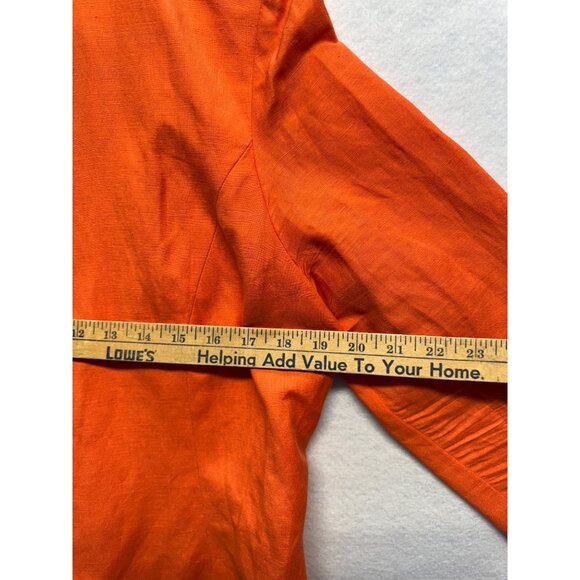 Orange Open-Front Cropped Blazer Size 12 Positive Attitude Womens Jacket - Picture 7 of 10